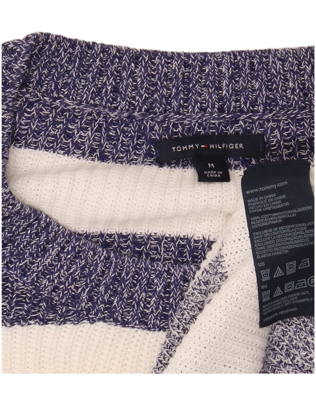 TOMMY HILFIGER Γυναικείο πουλόβερ με λαιμόκαυστο UK 14 Medium Navy Blue