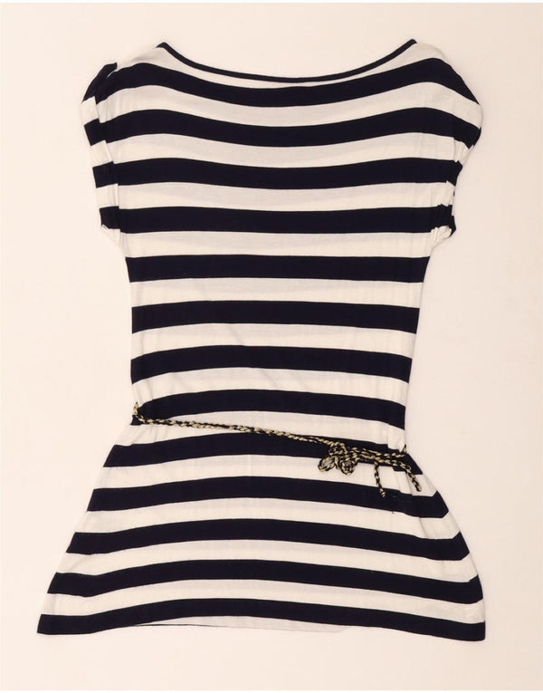 MONSOON Γυναικείο Τοπ UK 12 Medium Navy Blue ριγέ βισκόζη