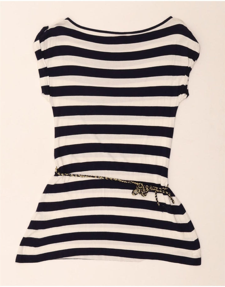 MONSOON Γυναικείο Τοπ UK 12 Medium Navy Blue ριγέ βισκόζη