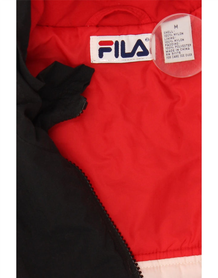 Fila Ανδρικό γραφικό μπουφάν με επένδυση UK 38 Medium Black Colorblock Nylon