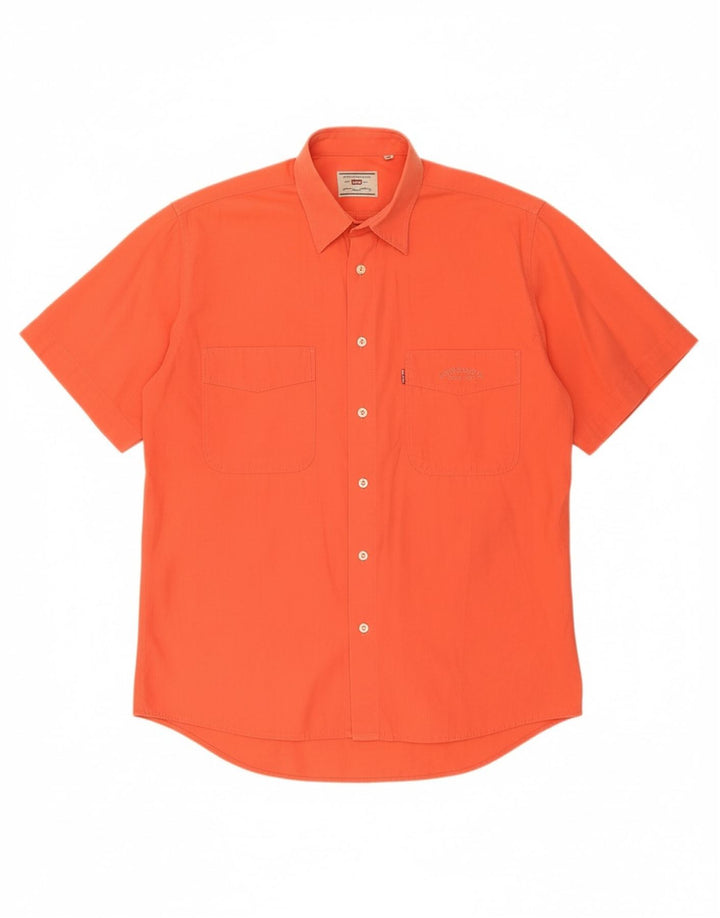 LEVI'S Mens Short Sleeve Shirt Small Orange Cotton