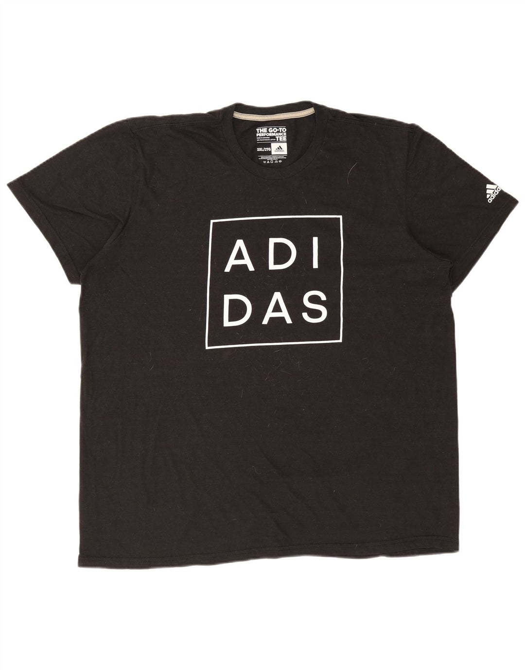 Ανδρικό γραφικό μπλουζάκι ADIDAS Top 2XL μαύρο πολυεστέρα
