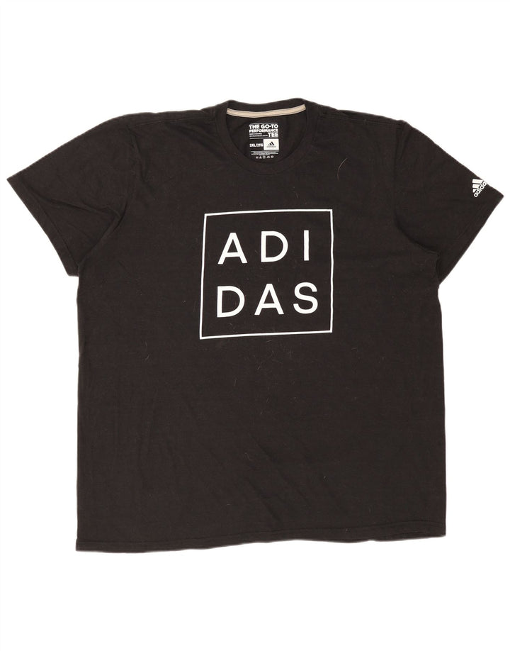 Ανδρικό γραφικό μπλουζάκι ADIDAS Top 2XL μαύρο πολυεστέρα
