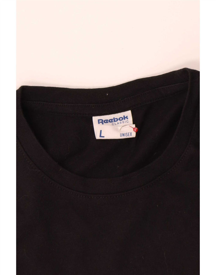 Ανδρικό γραφικό T-Shirt Reebok Top μεγάλο μαύρο βαμβακερό