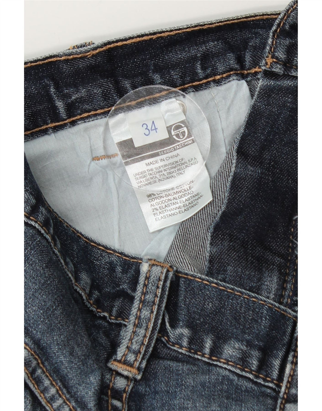 SERGIO TACCHINI Ανδρικό τζιν ίσιο W34 L34 Μπλε βαμβακερό