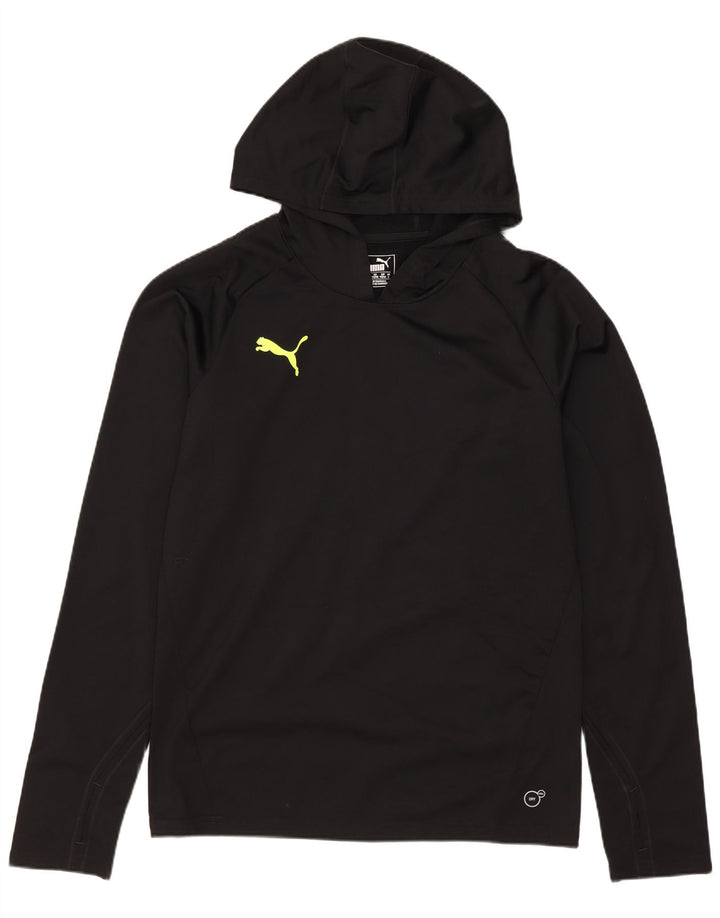 PUMA Ανδρική μπλούζα με κουκούλα, μακρυμάνικο, μικρός μαύρος πολυεστέρας