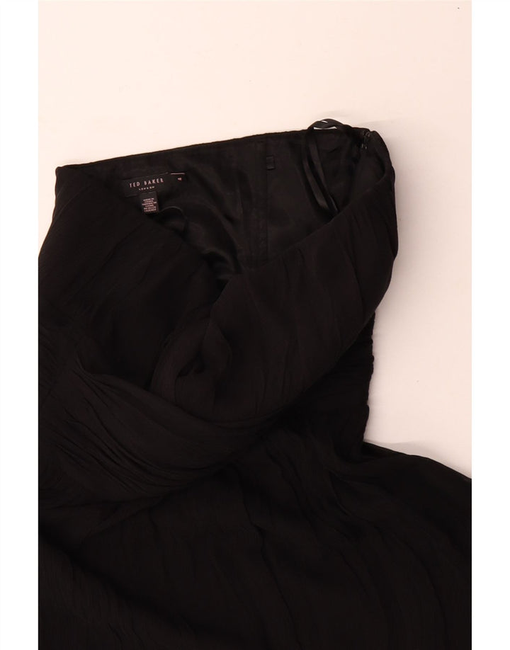 Ted Baker Γυναικείο Στράπλες Φόρεμα 4 Μεγάλο Μαύρο Μεταξωτό