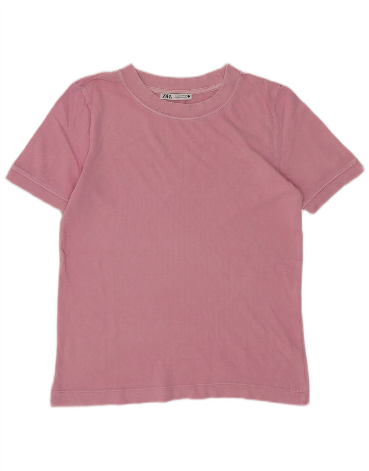 Zara Γυναικείο T-Shirt Top UK 10 Small Pink