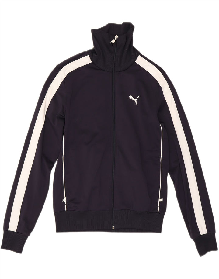 PUMA Mens Tracksuit Top Jacket Small Navy Blue Colourblock Polyester Vintage Puma and Second-Hand Puma from Messina Hembry 