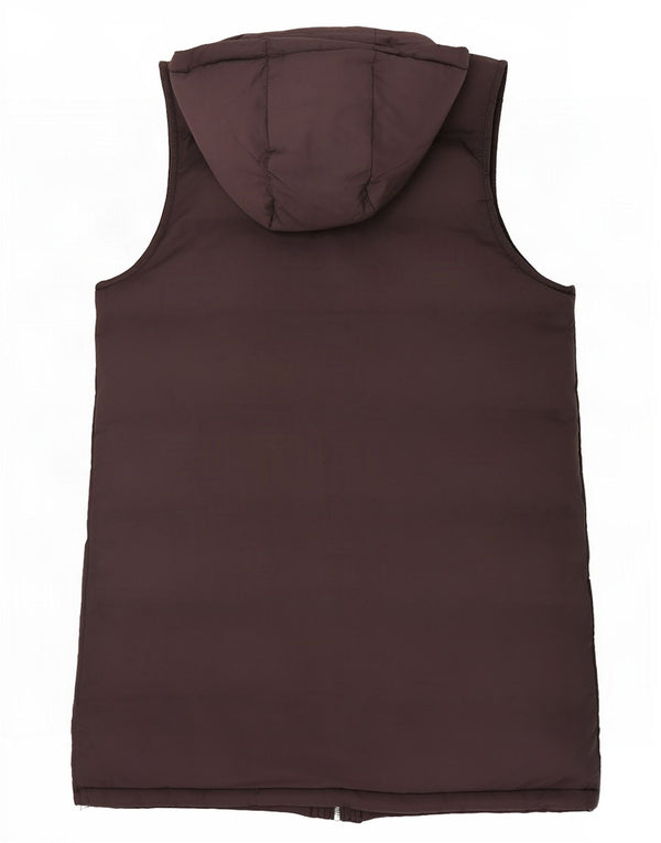 Zara Womens Hooded Padded Gilet UK 6 XS Black