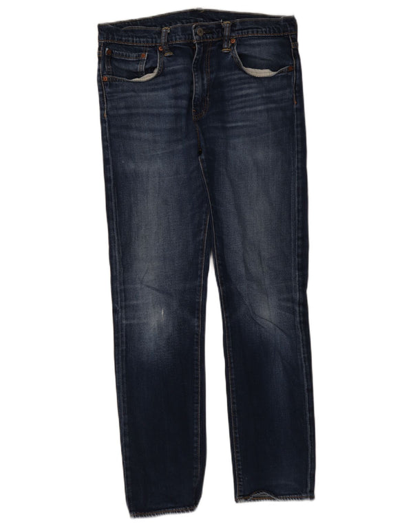 Levi's Womens Distressed Straight Jeans W33 L32 Blue Cotton