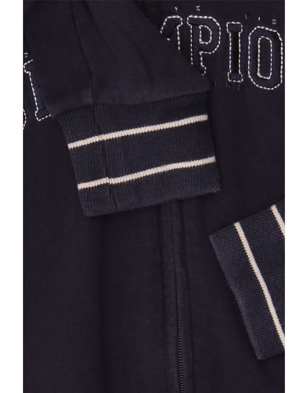 CHAMPION Γυναικείο πουλόβερ με κουκούλα με φερμουάρ UK 16 μεγάλο μπλε βαμβακερό