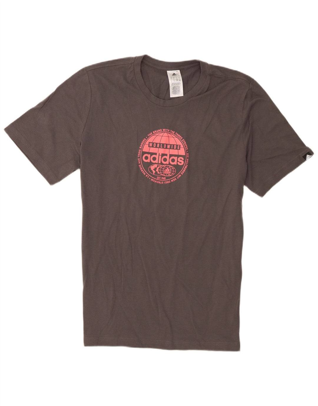 Ανδρικό γραφικό T-Shirt Adidas Top μεγάλο γκρι βαμβακερό