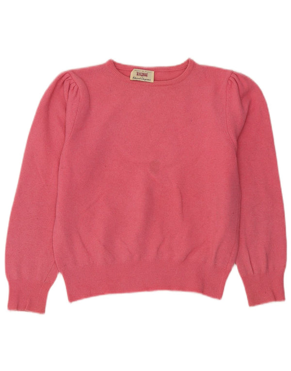 Sisley Γυναικείο Crop Boat Neck Jumper πουλόβερ UK 6 XS Pink Wool