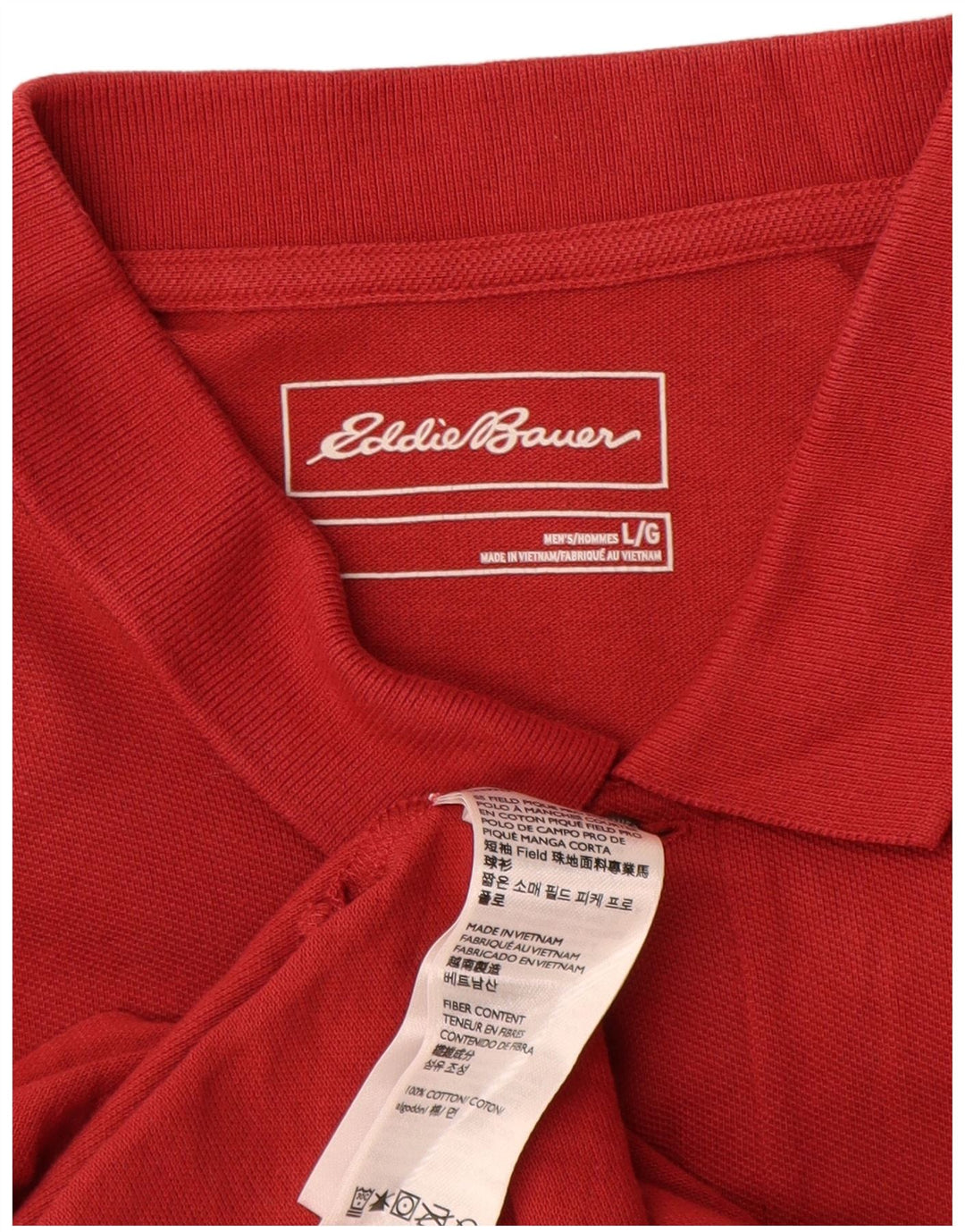 Ανδρικό πουκάμισο πόλο Eddie Bauer, μεγάλο κόκκινο βαμβακερό