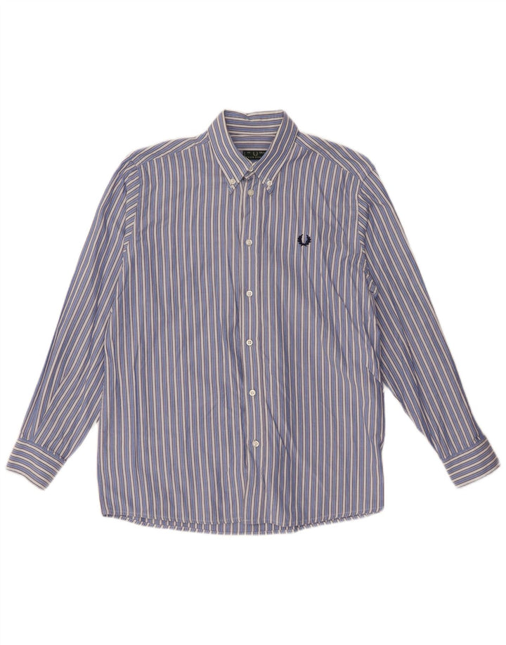 Fred Perry Boys πουκάμισο 11-12 ετών Μπλε ριγέ βαμβακερό