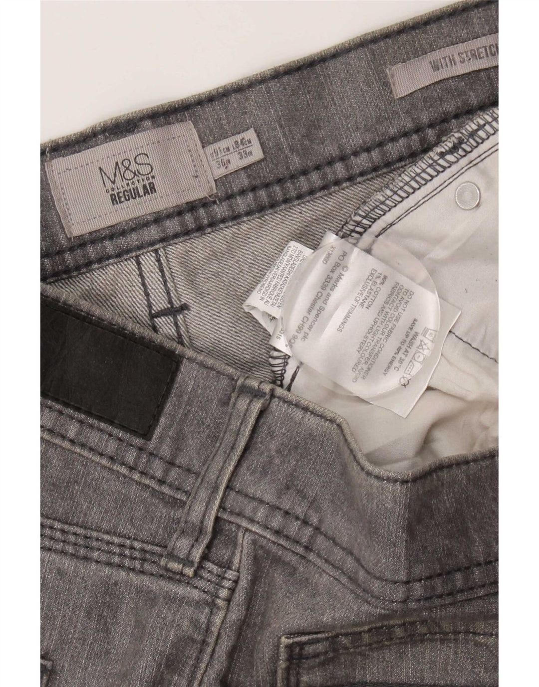 Marks & Spencer Γυναικείο κανονικό τζιν ίσιο W36 L33 Γκρι βαμβακερό