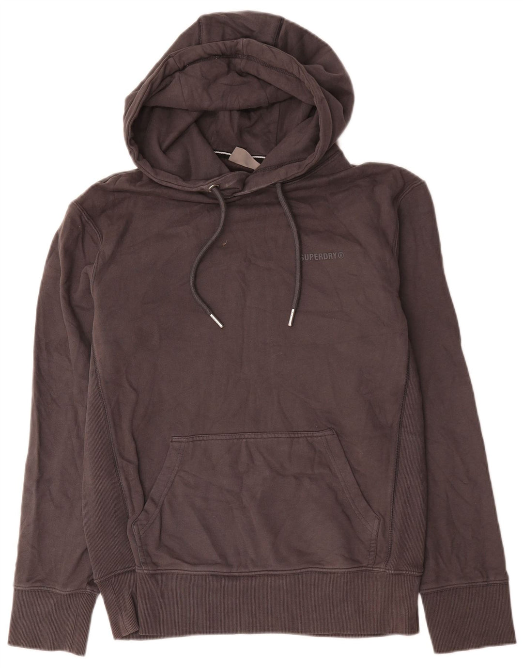 Superdry Ανδρικό μπλουζάκι με κουκούλα, μικρό γκρι βαμβακερό