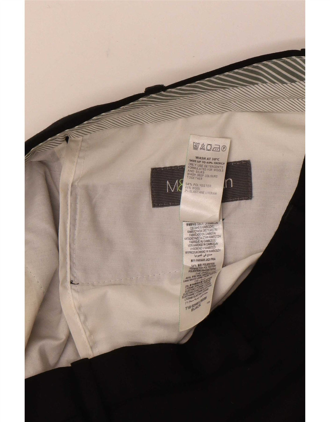 Marks & Spencer Ανδρικό ίσιο παντελόνι W32 L31 Μαύρο πολυεστέρα