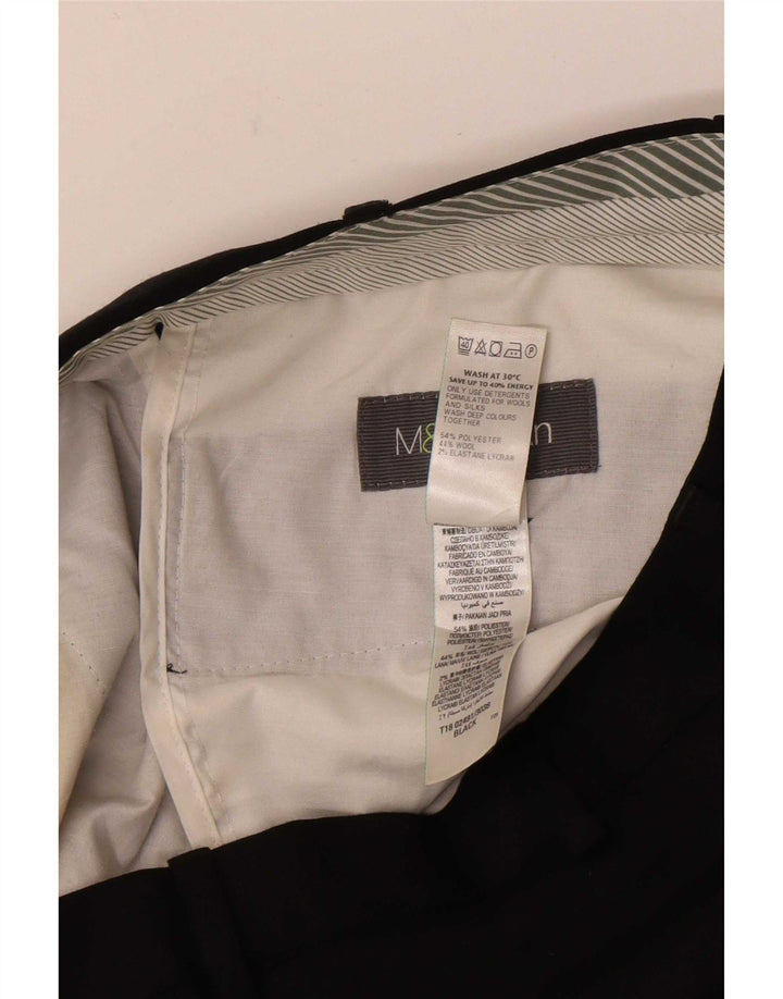 Marks & Spencer Ανδρικό ίσιο παντελόνι W32 L31 Μαύρο πολυεστέρα