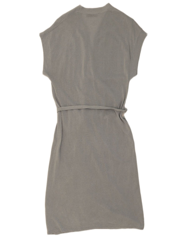Zara Γυναικείο κοντομάνικο φόρεμα UK 10 Small Grey Acrylic