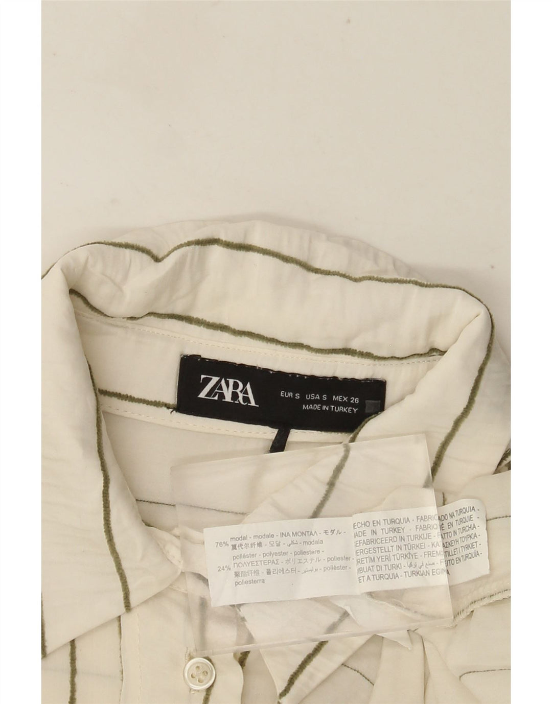 ZARA Γυναικείο πουκάμισο μεγάλου μεγέθους UK 10 Small White Ride Modal