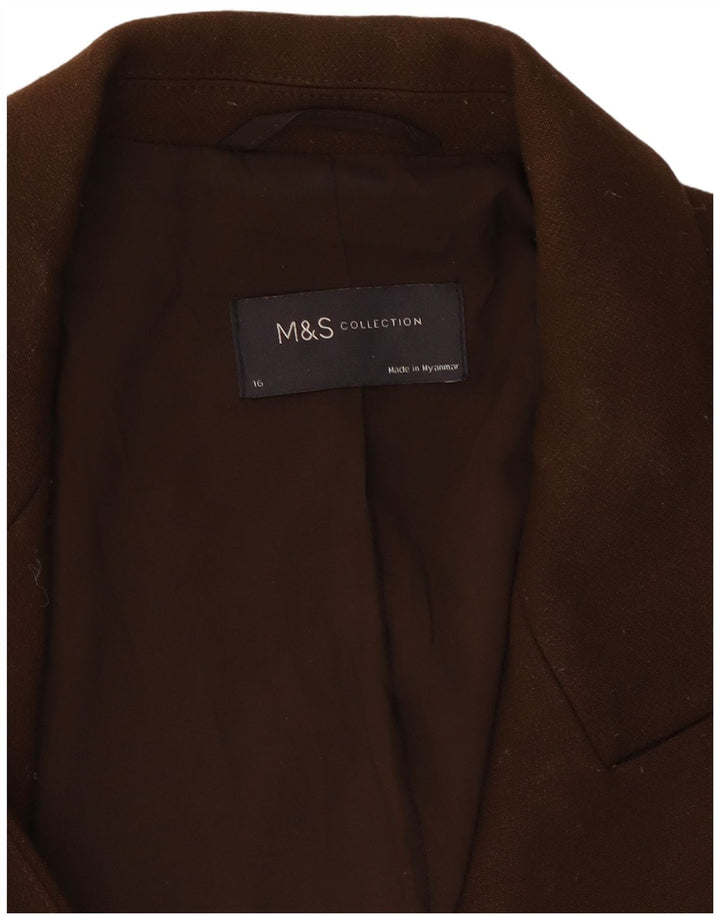 Marks & Spencer Γυναικείο Μπουφάν Blazer με διπλό στήθος UK 16 Large Brown