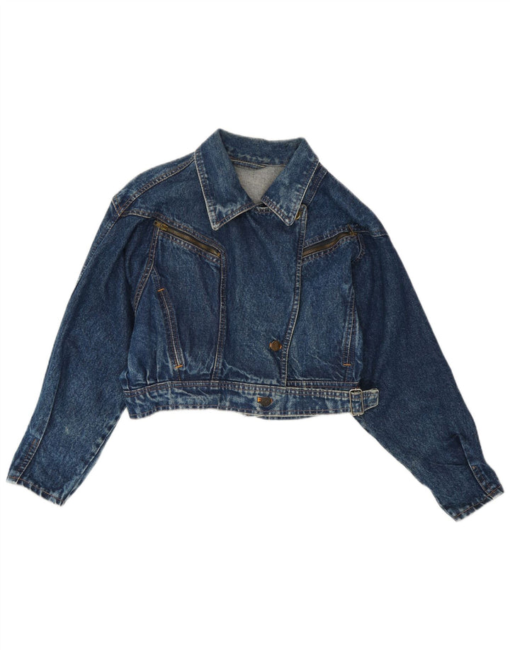 Rifle Γυναικείο Crop Τζιν Μπουφάν UK 14 Medium Blue Cotton