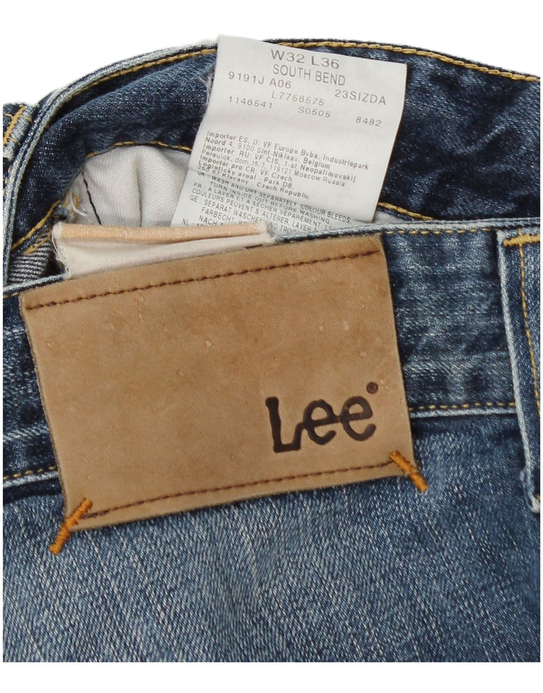 Lee Mens Straight Jeans W32 L36 Μπλε Βαμβακερό