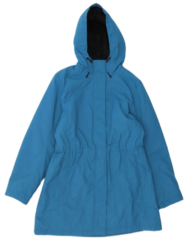 L.L.BEAN Womens Hooded Windbreaker Jacket UK 14 Medium Blue Nylon