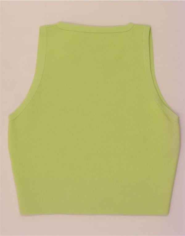 Zara Γυναικείο Γιλέκο Crop UK 14 Μεγάλη πράσινη βισκόζη
