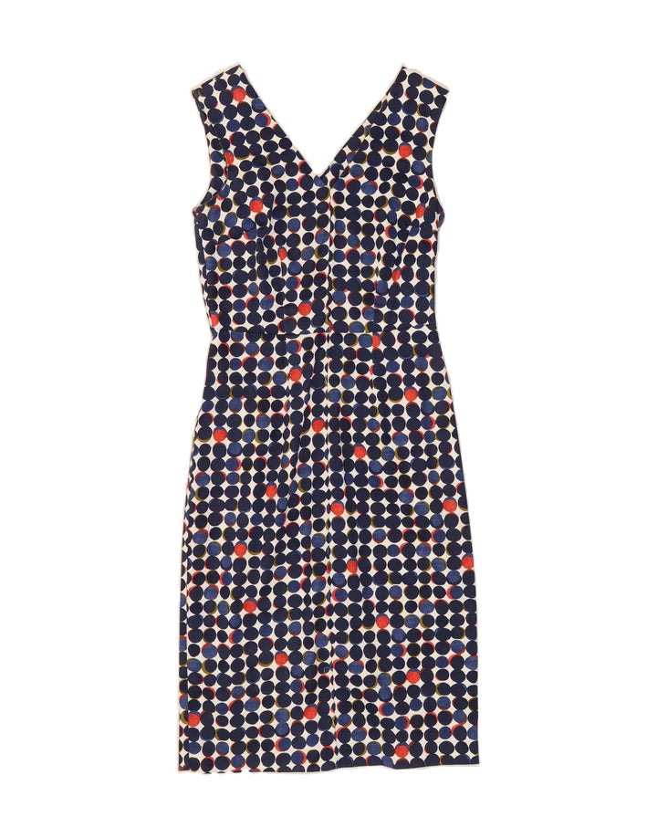 FENN WRIGHT MANSON Womens Sheath Dress UK 8 Small Blue Polka Dot Vintage Fenn Wright Manson and Second-Hand Fenn Wright Manson from Messina Hembry 