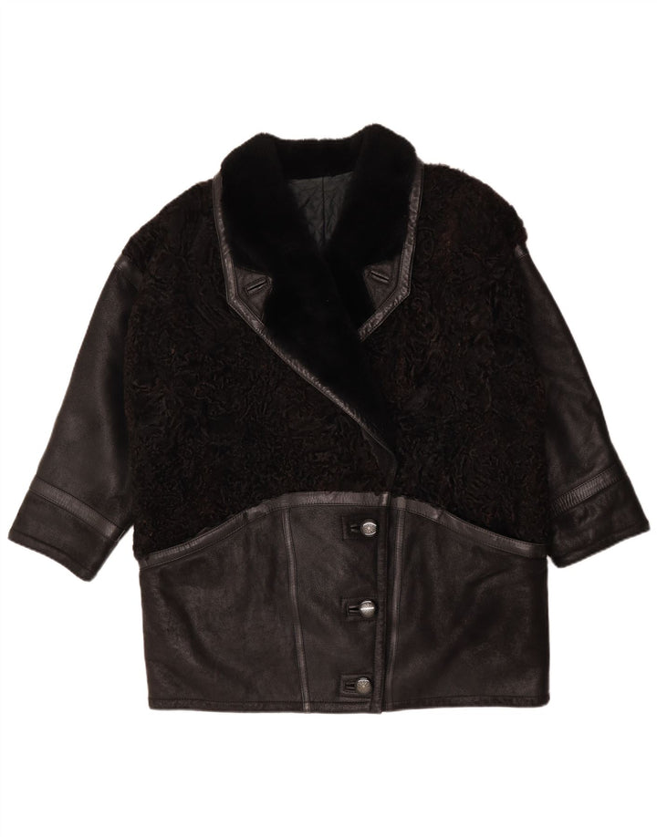 Vintage Γυναικείο Παλτό IT 46 Large Black Colourblock