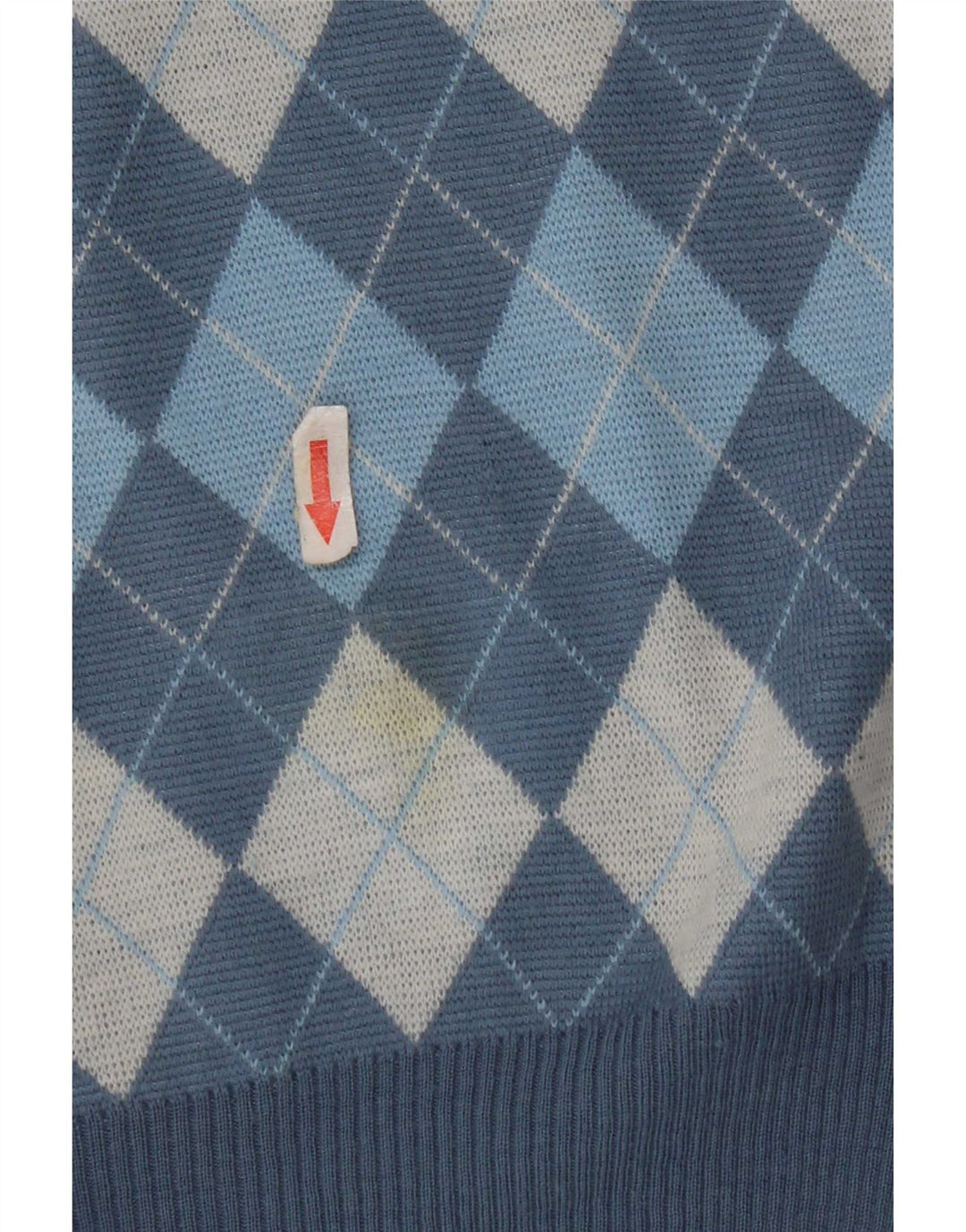 Vintage ανδρικό γιλέκο Tank Top Medium Blue Argyle/Diamond Wool