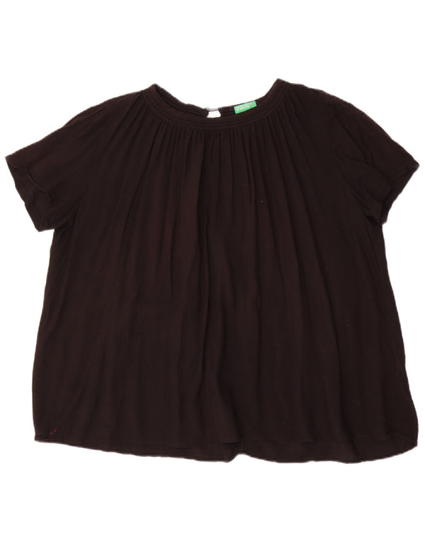 Γυναικεία υπερμεγέθη μπλούζα Benetton Top UK 16 Large Black Viscose
