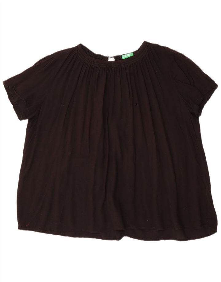 Γυναικεία υπερμεγέθη μπλούζα Benetton Top UK 16 Large Black Viscose