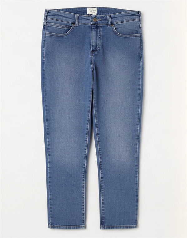 White Stuff Γυναικεία Crop Straight Jeans UK 10 Small W28 L24 Blue Cotton