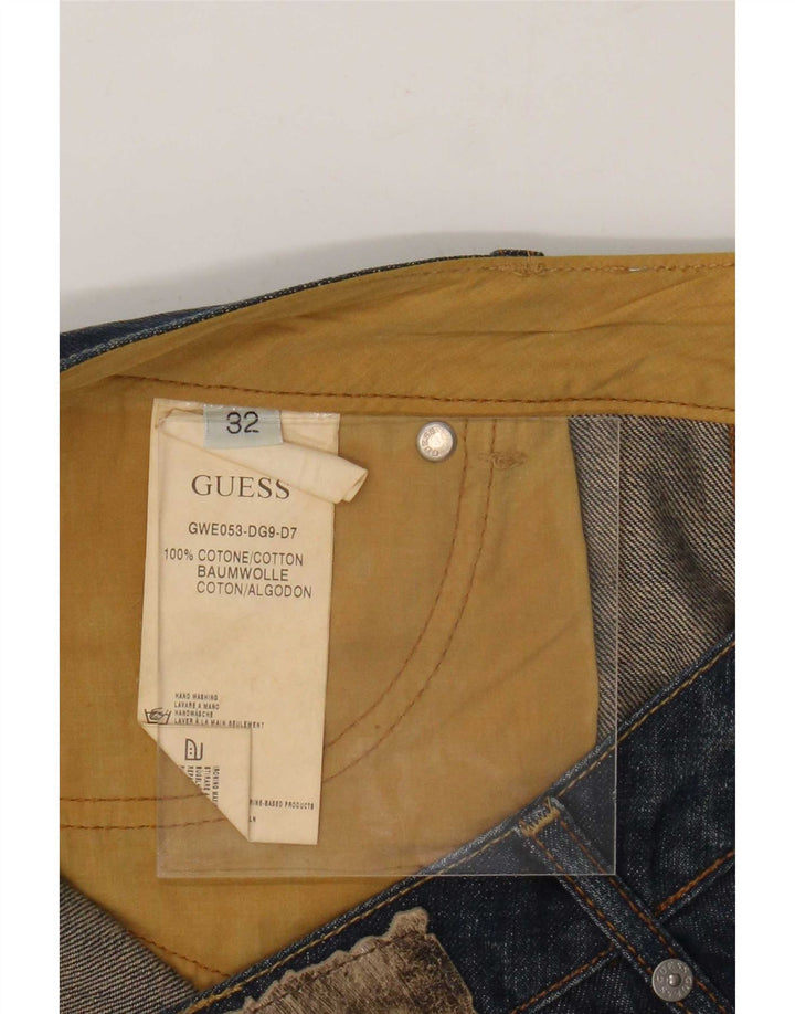 Guess Γυναικεία Μίνι Τζιν Φούστα W32 Μεγάλη Navy Μπλε Βαμβακερή