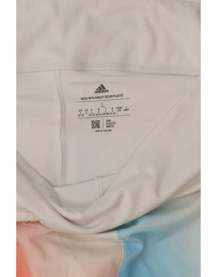 Adidas Womens Aeroready Skort UK 16/18 Large White Colorblock Polyester