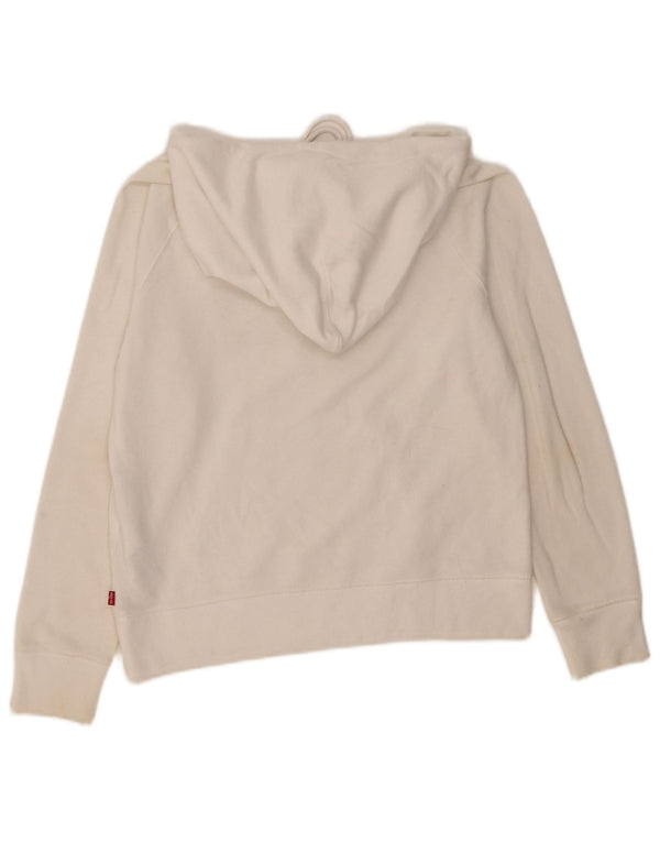 Γυναικείο Levi's Graphic Hoodie Jumper UK 10 Small White Cotton