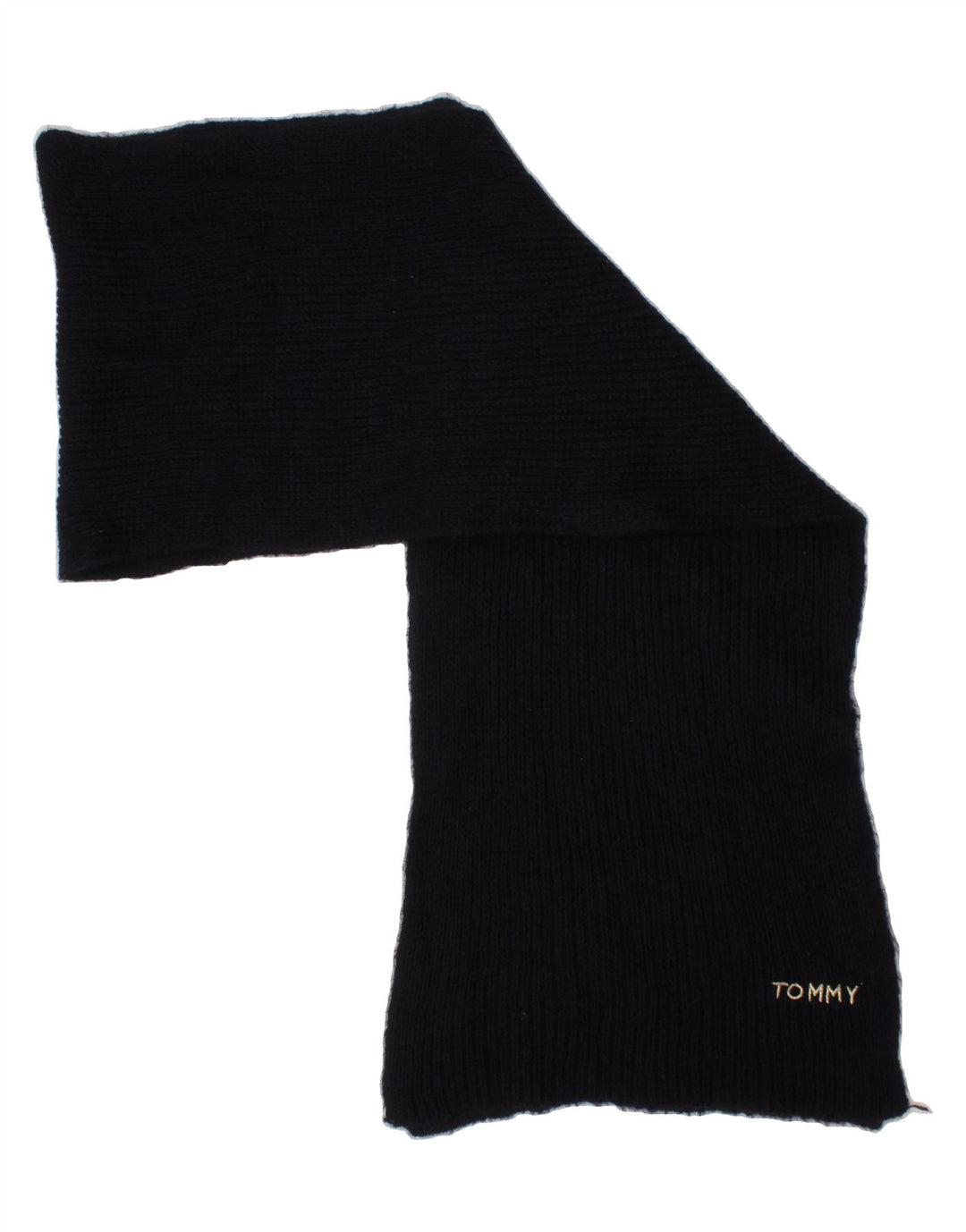 TOMMY HILFIGER Womens Rectangle Scarf One Size Navy Blue Polyamide Vintage Tommy Hilfiger and Second-Hand Tommy Hilfiger from Messina Hembry 