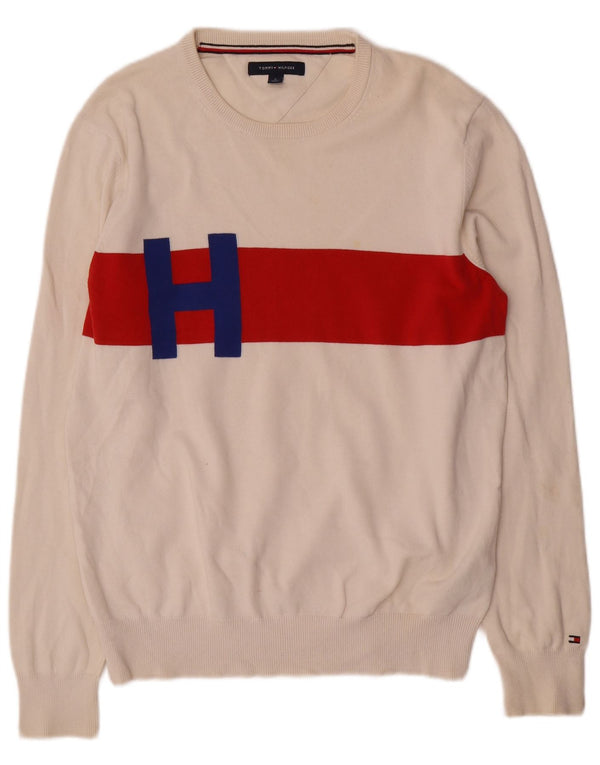 Ανδρικό πουλόβερ Tommy Hilfiger Boat Neck Jumper Medium White Colourblock