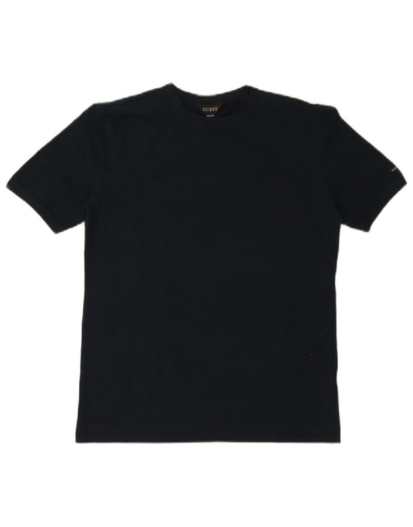 GUESS Γυναικείο T-Shirt Top UK 12 Medium Navy Blue Cotton