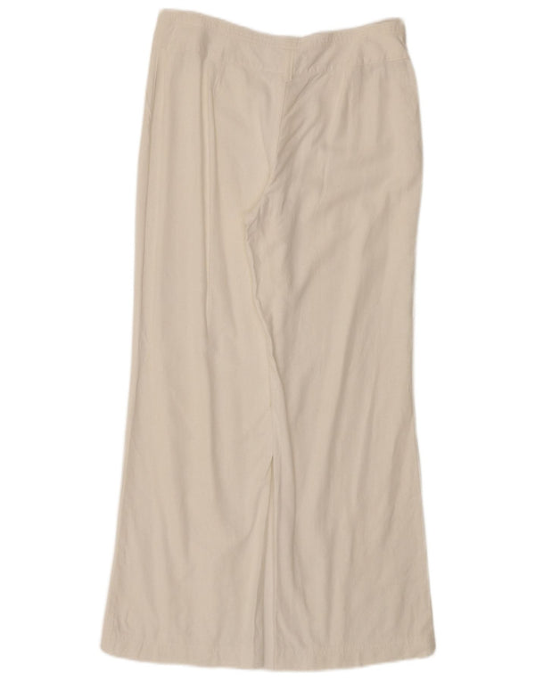 Marks & Spencer Γυναικείο φαρδύ παντελόνι casual UK 12 Medium W30 L27 Λευκό