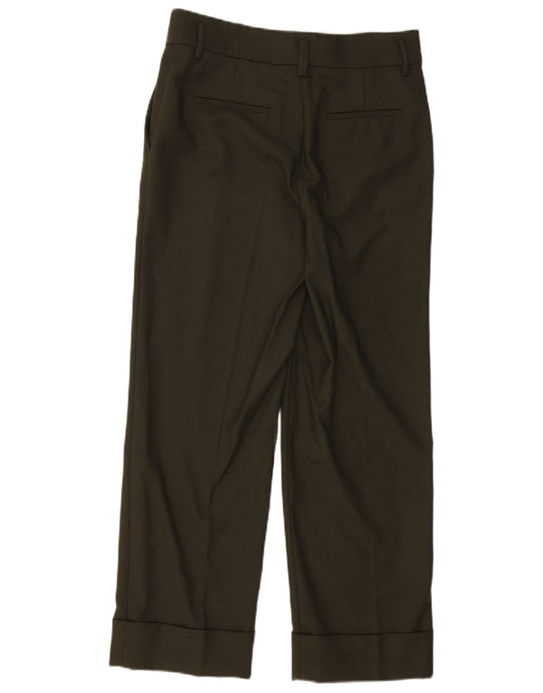 Massimo Dutti γυναικείο ίσιο παντελόνι EU 38 Small W28 L27 Khaki Wool