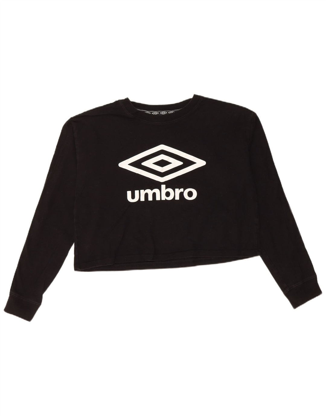Γυναικείο Umbro Crop Oversized γραφικό μακρυμάνικο UK 10 Small Black