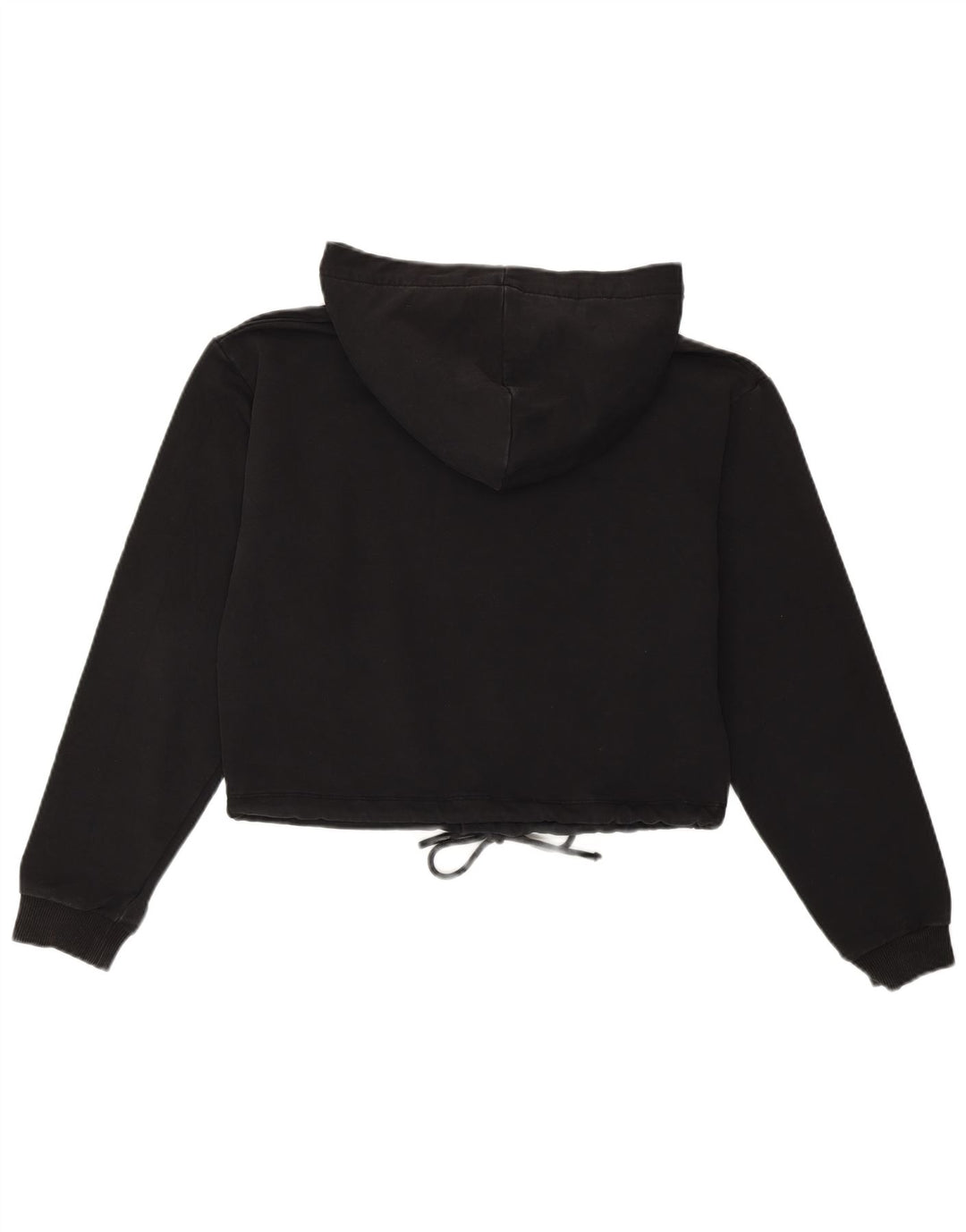 CALVIN KLEIN Γυναικείο Crop Graphic Hoodie Jumper UK 10 Small Black