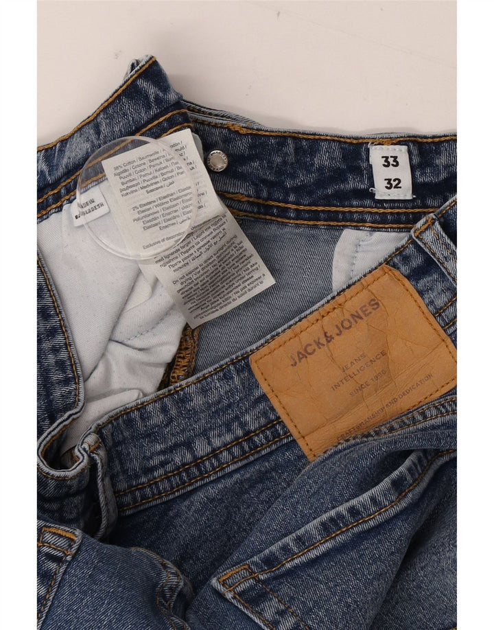 JACK & JONES Ανδρικό Slim Jeans W33 L32 Μπλε βαμβακερό