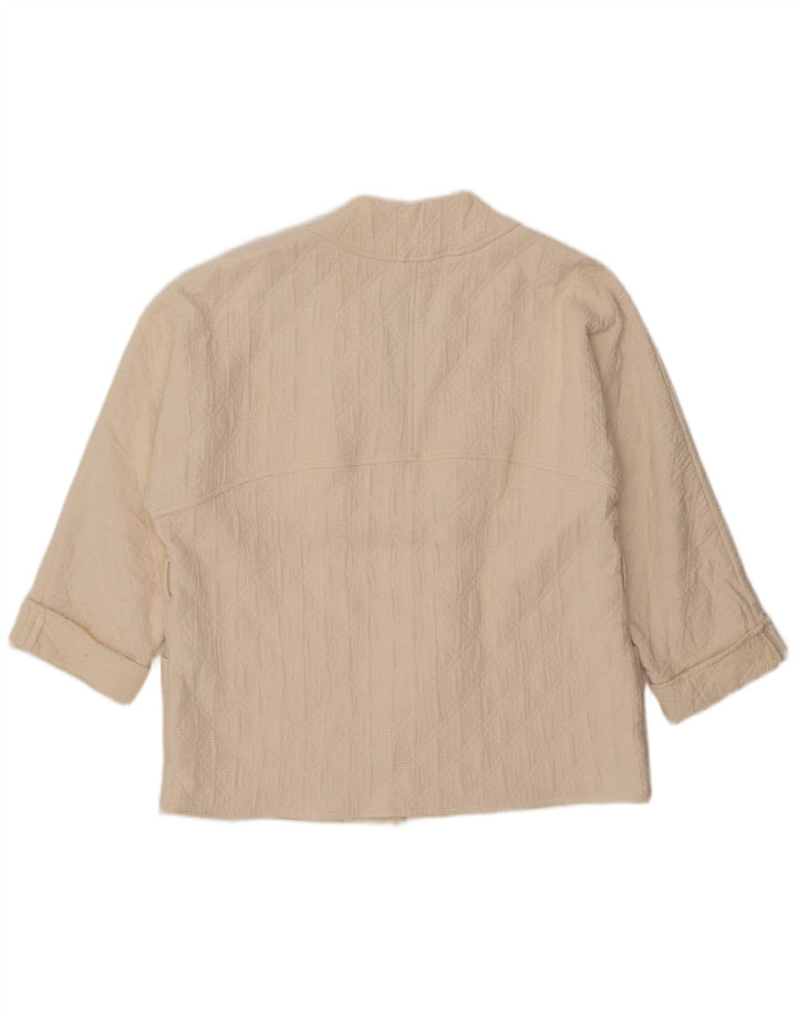 ZARA Γυναικείο Μπουφάν 3/4 με ανοιχτό μανίκι UK 14 Medium Off White