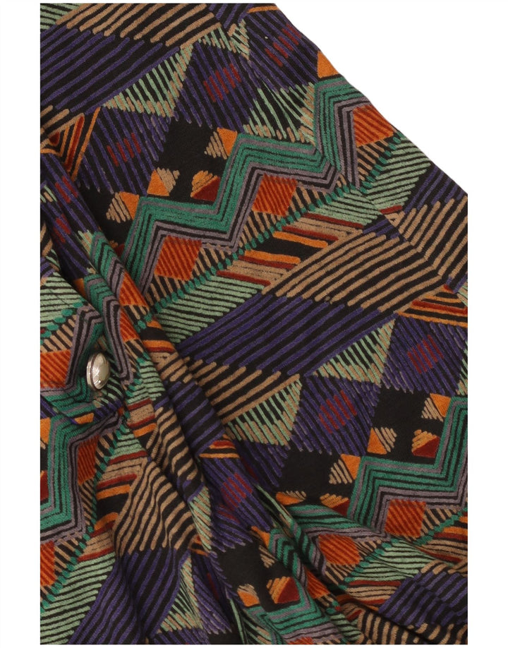 Vintage Γυναικείο Φόρεμα A-Line UK 14 Medium πολύχρωμο γεωμετρικό